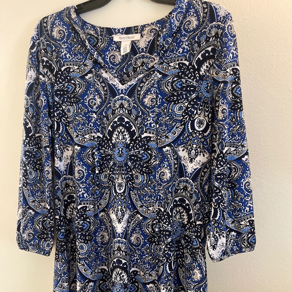 White  house black market 3/4 sleeve tunic